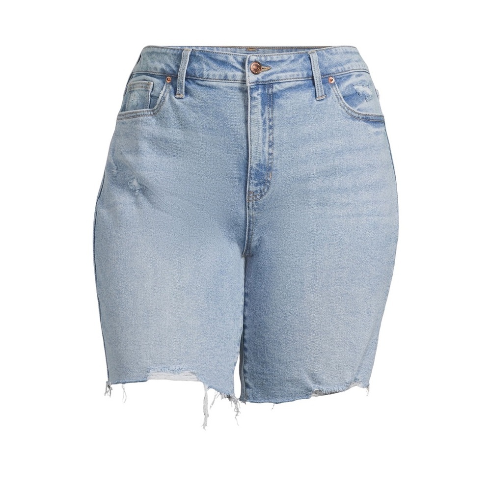 Terra & Sky‎ Plus Size Distressed Bermuda Denim Shorts NWT Size 20W